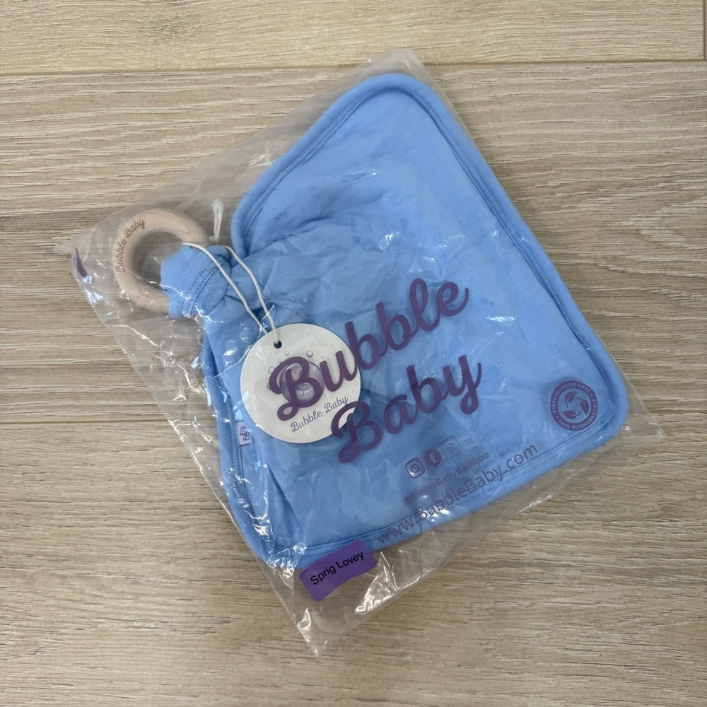 NEW Bubble Baby Blue Sprig Lovey